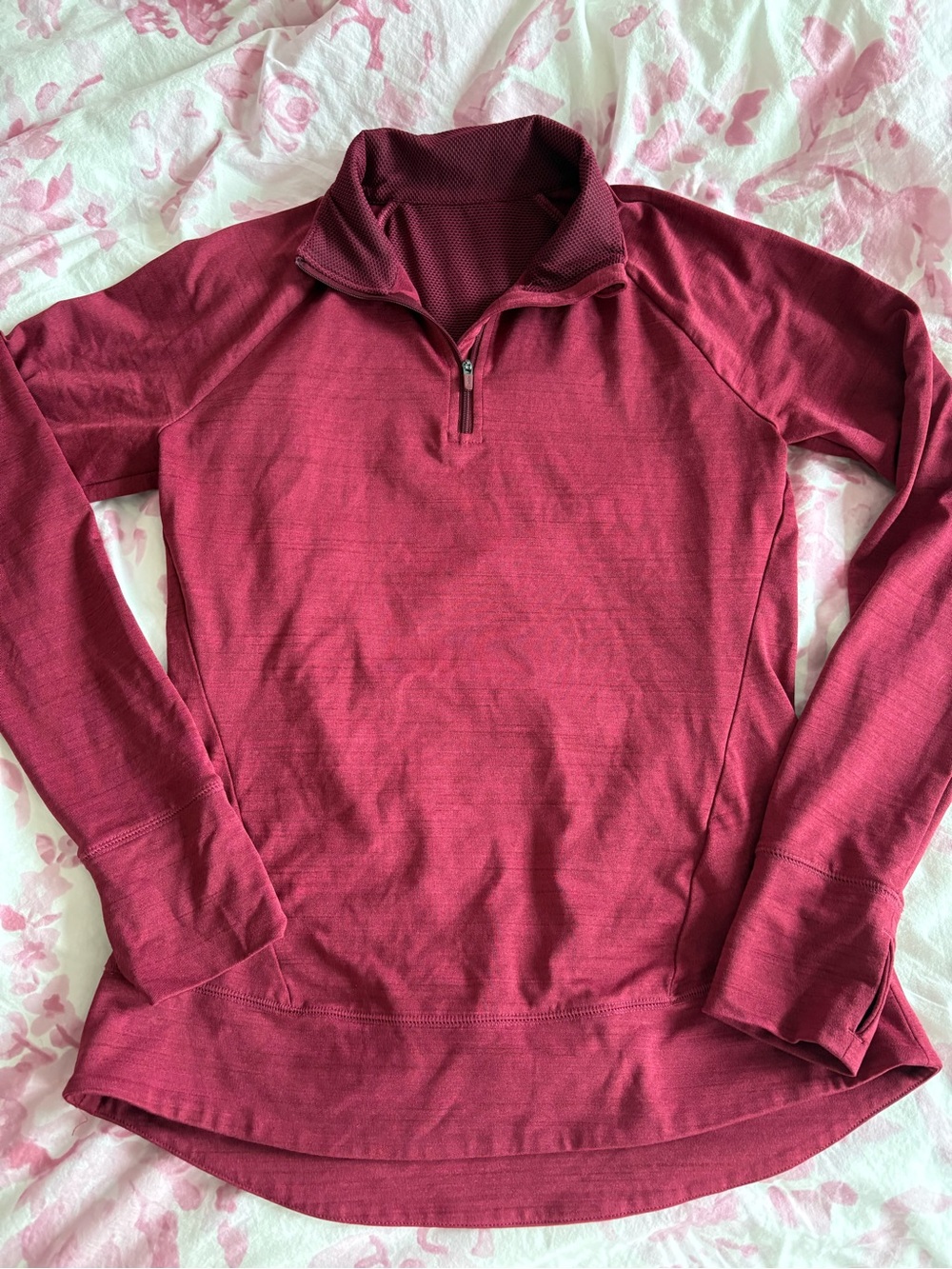 Reebok red athletic quarter zip